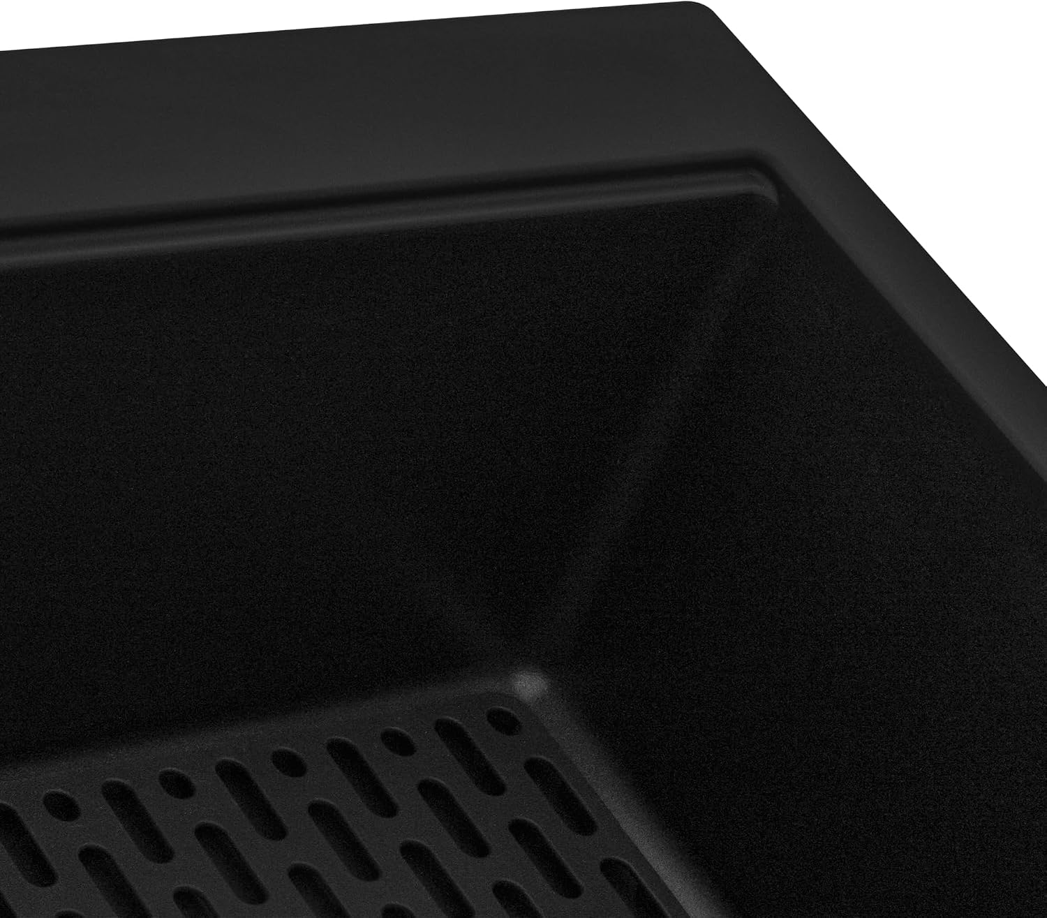 Ruvati 33 x 22 inch epiGranite Drop-in Topmount Granite Composite Quartz Single Bowl Kitchen Sink - Midnight Black - RVG1080BK