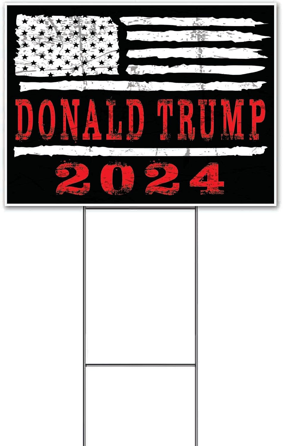 Donald Trump 2024 (18' x 24') Yard Sign, Quantity Discounts, Multi-Packs, Includes Metal Step Stake, Bandit, New, Advertising, USA | Election, Political, Republican, President, Vote
