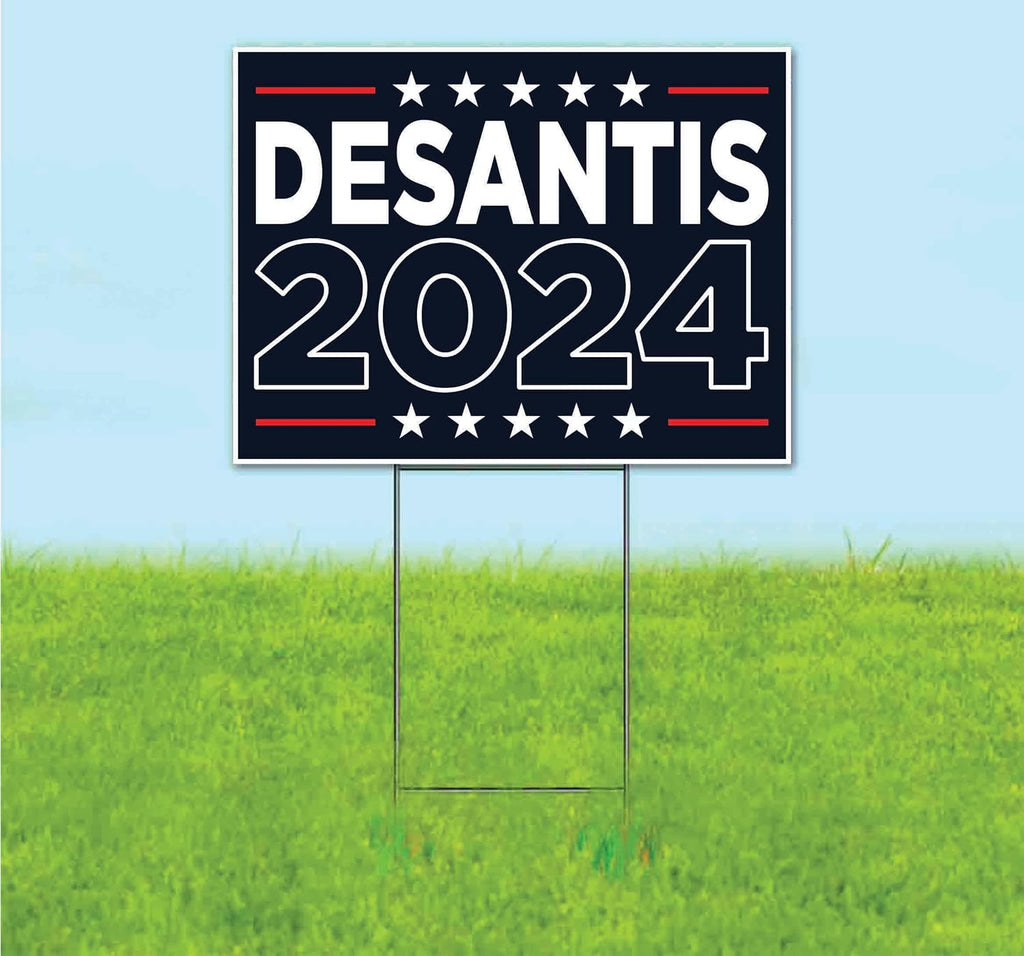 Desantis 2024 (18' x 24') Yard Sign, Quantity Discounts, Multi-Packs, Includes Metal Step Stake, Bandit, New, Advertising, USA | Election, Political, Republican, President, Vote