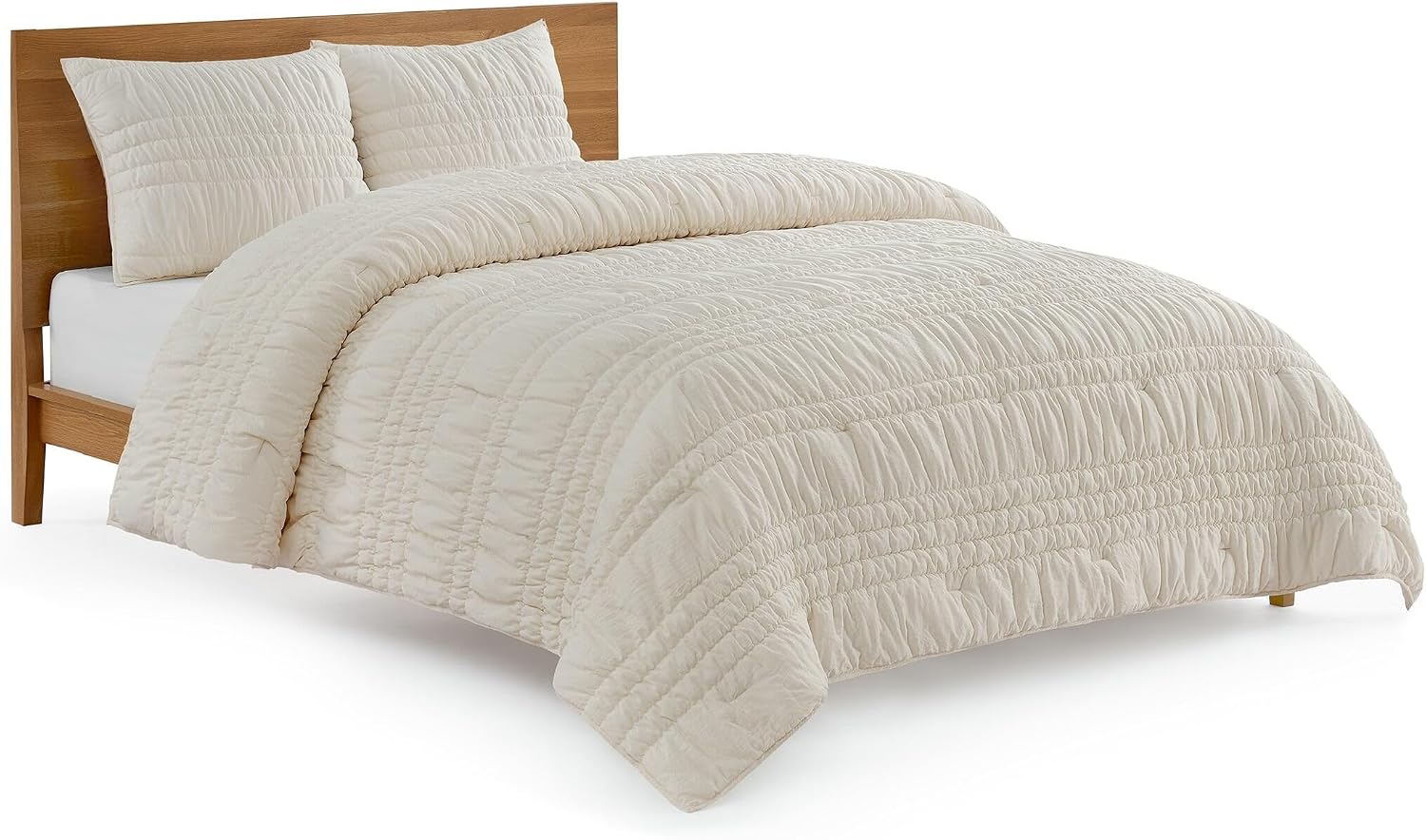 UGG Full/Queen Quilt Set - 3pc Bed Spread with 2 Pillow Shams, All Season Luxury Bedding, Lightweight Quilted Soft Textured Comforter, Cozy Coastal Queen Quilt Set, Beige Snow (Tide Devon)