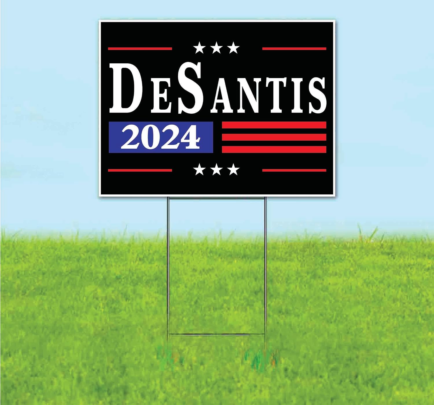 Desantis 2024 (18' x 24') Yard Sign, Quantity Discounts, Multi-Packs, Includes Metal Step Stake, Bandit, New, Advertising, USA | Election, Political, Republican, President, Vote