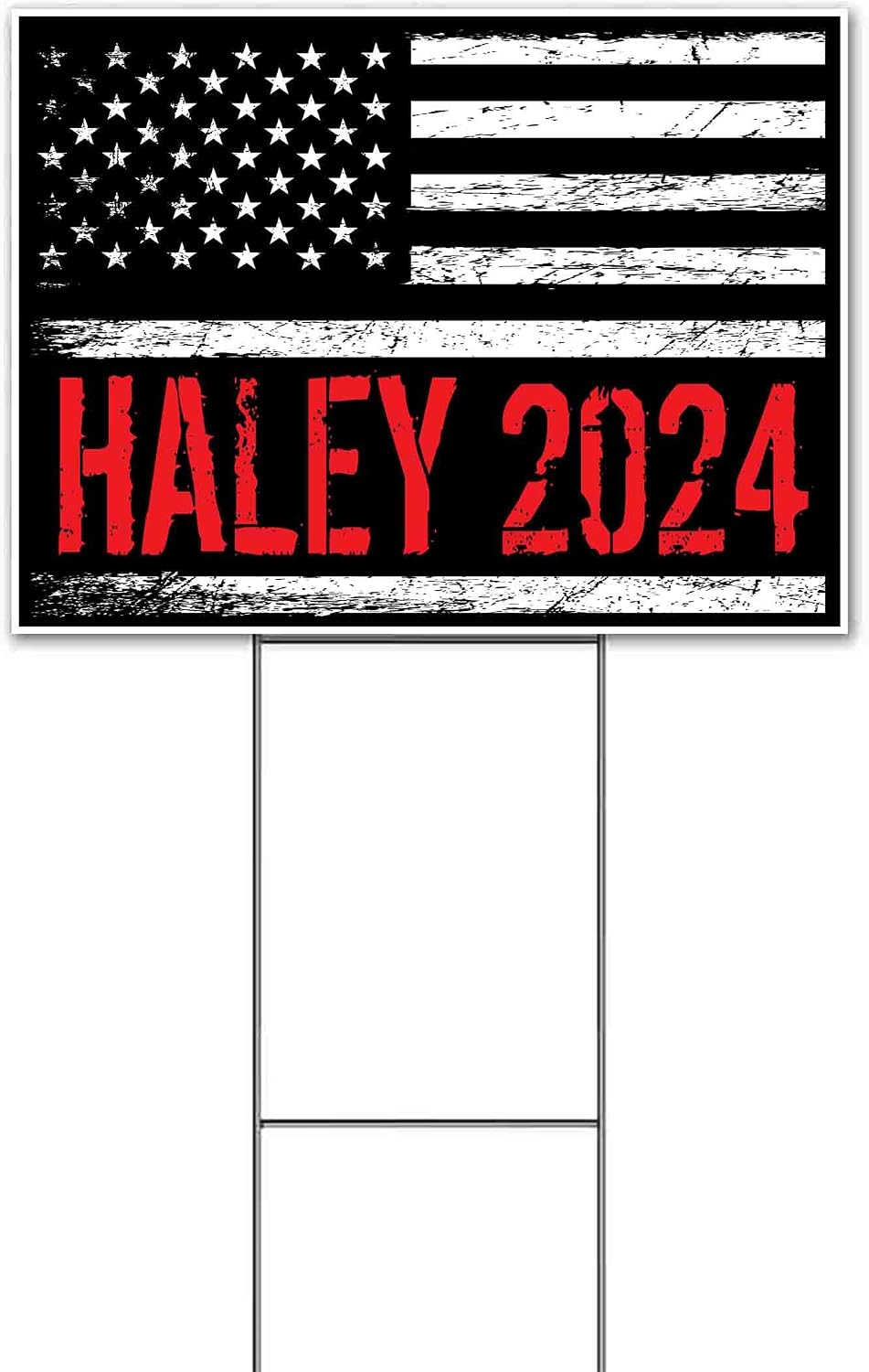 Nikki Haley 2024 (18' x 24') Yard Sign, Quantity Discounts, Multi-Packs, Includes Metal Step Stake, Bandit, New, Advertising, USA | Election, Political, Republican, President, Vote