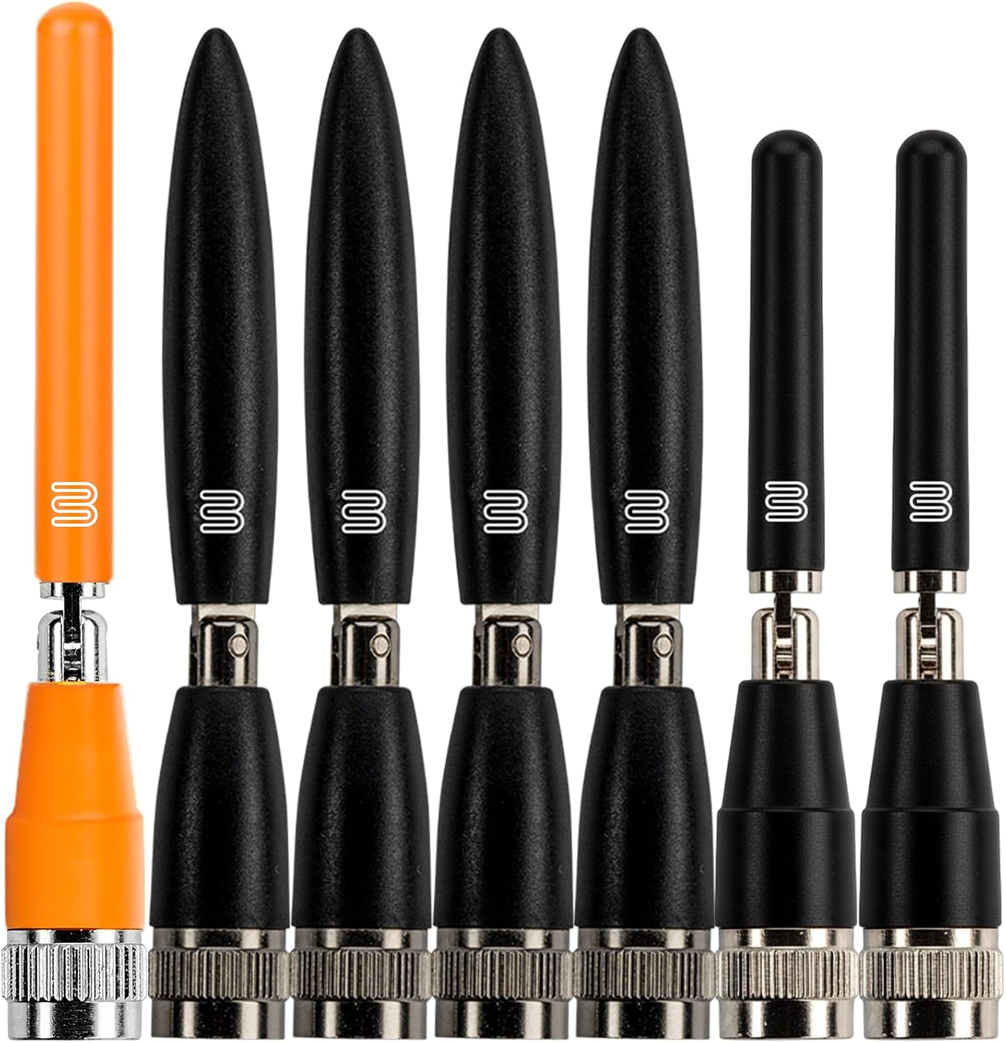 Bolton Dart Antenna Upgrade Kit | 7 Antenna Bundle | 4X 5G/4G LTE Cellular, 2X WiFi, 1x GNSS | Compact, High-Performance Antennas for Cellular Routers (4 Cell 2 WiFi 1 GPS Black)