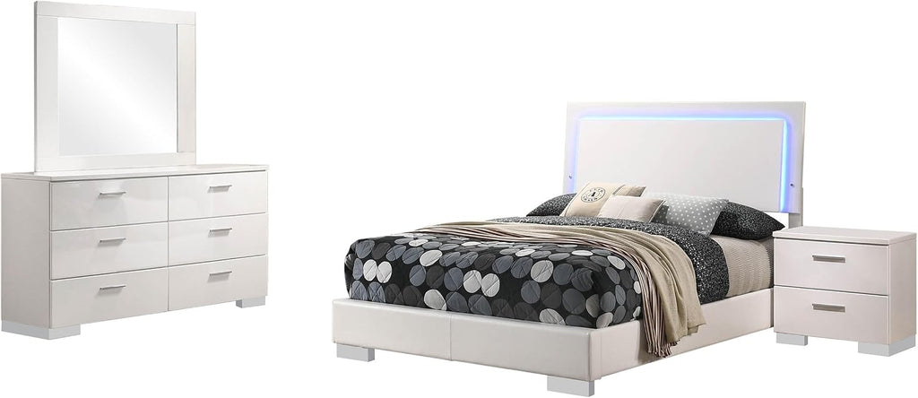 White High Gloss 4 Full Bedroom Set