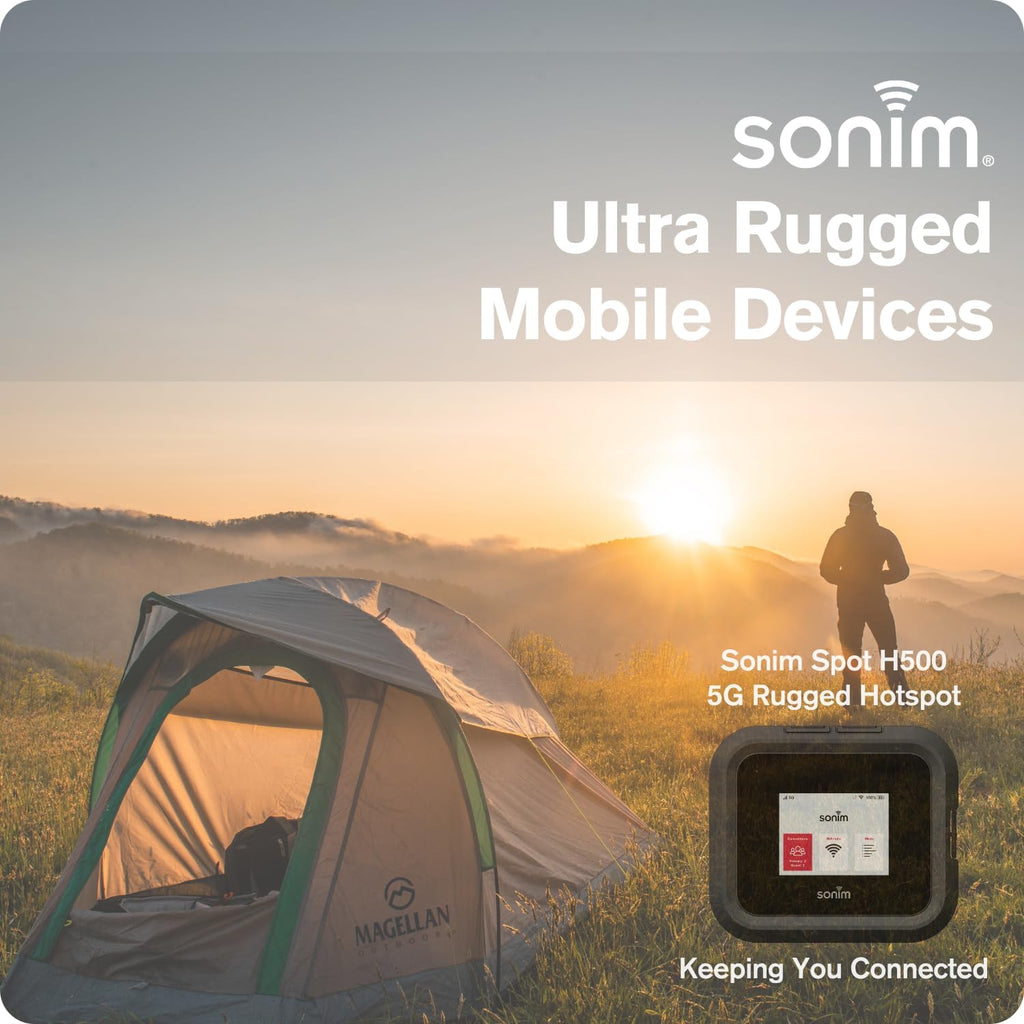 Sonim H500 5G Mobile Hotspot | 5G Travel Router with Global Support | Unlocked to Work with AT&T, T-Mobile, UScellular | Durable IP68 & MIL-STD-810H | Wi-Fi 6E | 6000mAh (Renewed)