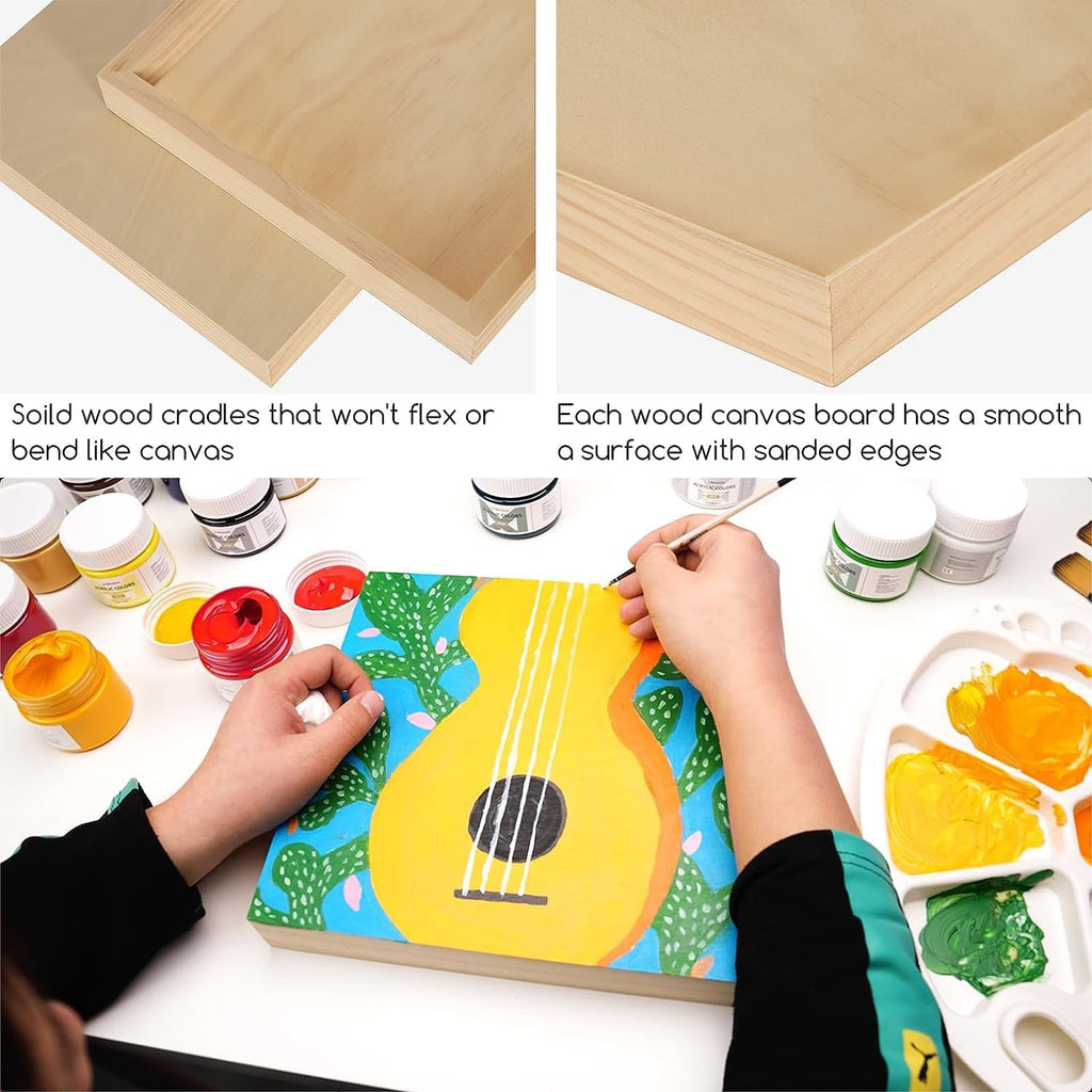 MEEDEN Unfinished Wood Canvas Board: 1-1/2' Deep 30x40' Wooden Canvas Panel Pack of 2 - Blank Cradled Wood Art Board for Painting