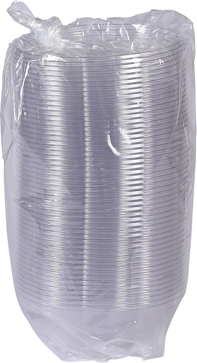 ECO PRODUCTS Compostable Clear PLA Plastic 24oz Salad Bowl No Lid, Case of 300, Disposable Round To Go Cold Food Containers, Lids Sold Separately, Renewable PLA Material Made from Plants, ASTM, BPI