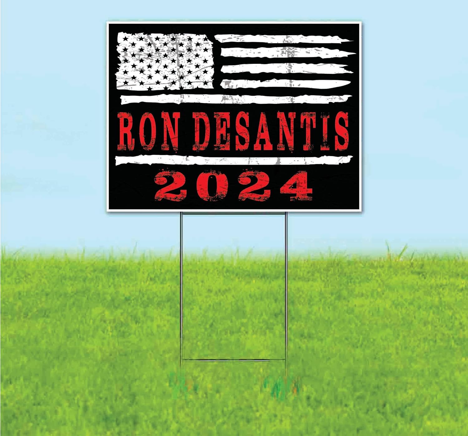 Ron Desantis 2024 (18' x 24') Yard Sign, Quantity Discounts, Multi-Packs, Includes Metal Step Stake, Bandit, New, Advertising, USA | Election, Political, Republican, Vote