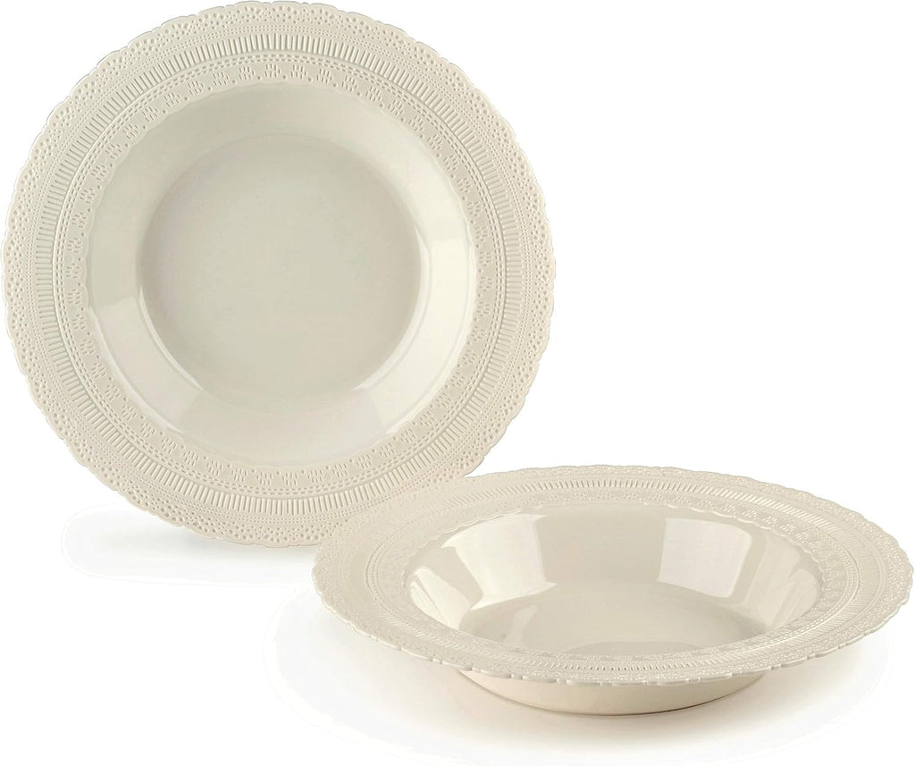 OCCASIONS 240 Piece Disposable Soup Bowls 14oz – Heavy Duty Plastic Bowls for Hot Soup, Party, Wedding, Catering, BPA-Free, Premium Reusable Tableware – Chateau Ivory Collection