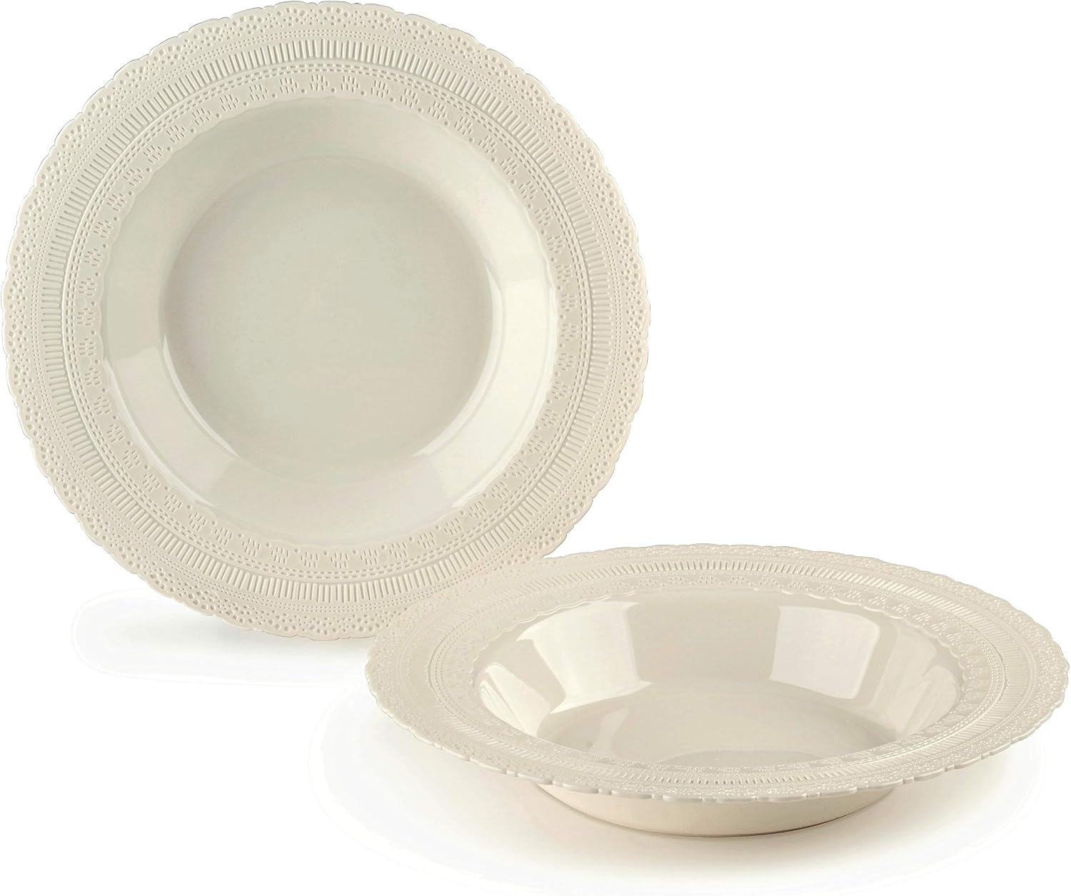OCCASIONS 240 Piece Disposable Soup Bowls 14oz – Heavy Duty Plastic Bowls for Hot Soup, Party, Wedding, Catering, BPA-Free, Premium Reusable Tableware – Chateau Ivory Collection