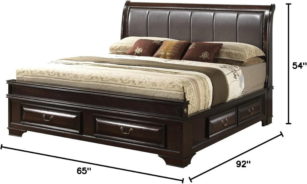 Glory Furniture LaVita Queen Storage Bed in Cappuccino