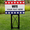 Custom Yard Signs 2 Sided Weatherproof Political VOTE Candidate Red White & Blue Flag 12 x 18 inch with stand (6)