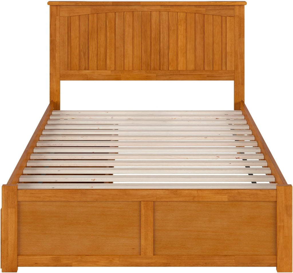 AFI, Nantucket Full Platform Bed with Footboard & Storage Drawers, Light Toffee