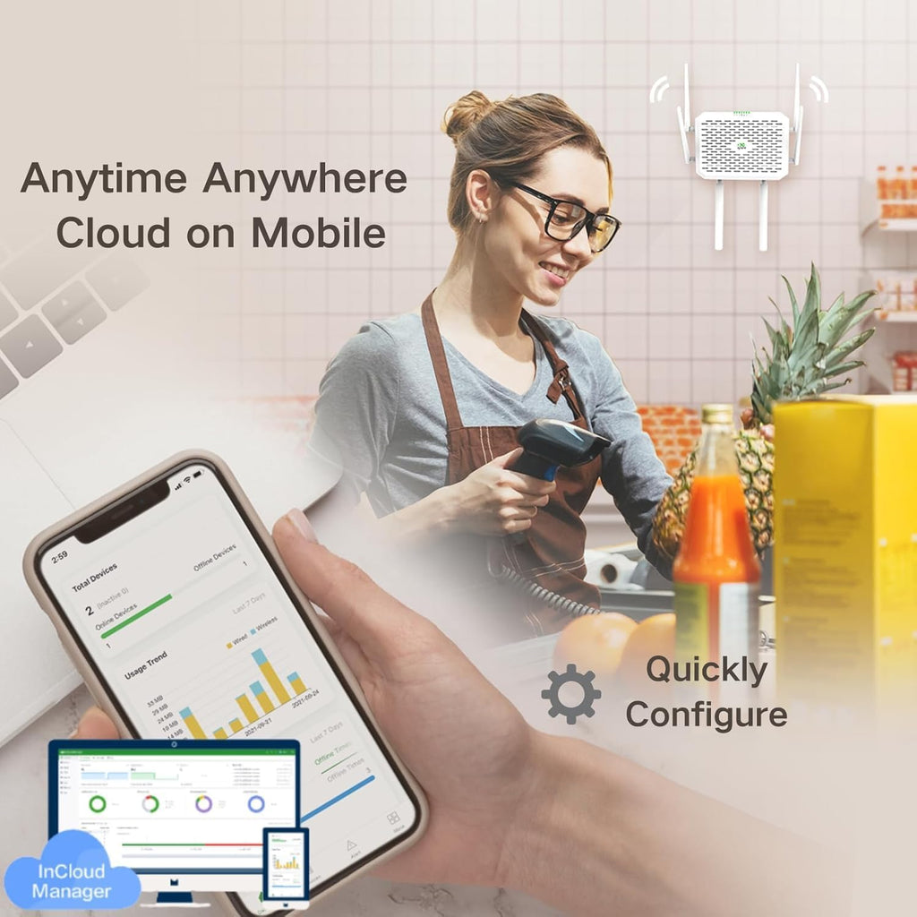 InHand Networks 5G Router BE4200 WiFi 7 Cellular Router,Certified by Verizon,AT&T,T-Mobile,Dual SIM Failover, AI-Driven Cloud Managed,2x2.5GbE Ports,Internet for RV,Mobile Business,Rural Home & Office