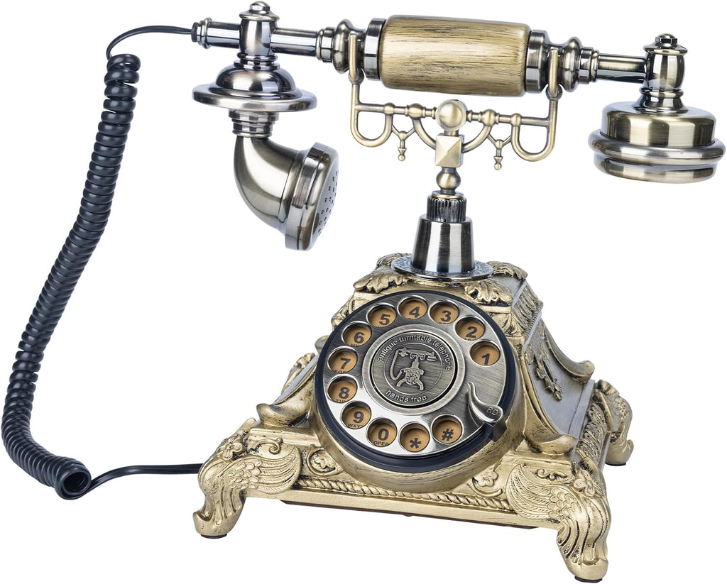 Audio Guest Book Wedding Phone, Retro Audio Phone Guestbook with Clear Voice Recording for Wedding Reception, Bridal Shower, Birthday, Baby Shower, Anniversary, Engagement (07BRONZE)