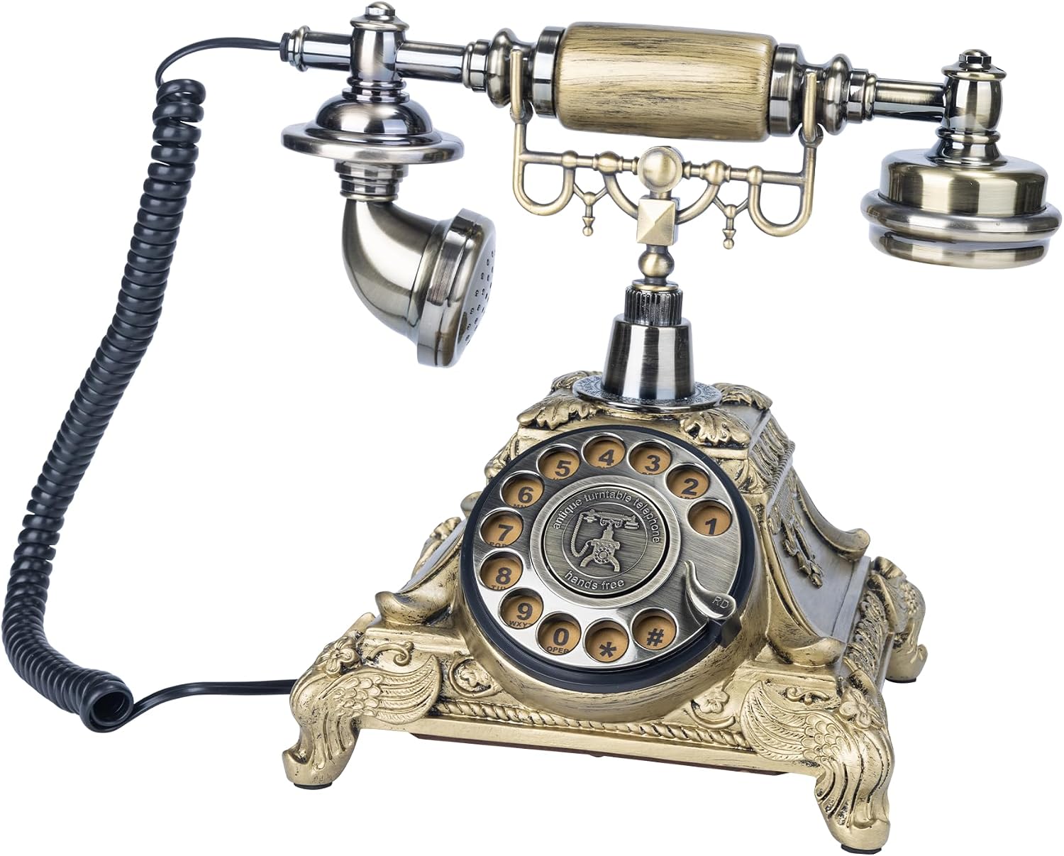 Audio Guest Book Wedding Phone, Retro Audio Phone Guestbook with Clear Voice Recording for Wedding Reception, Bridal Shower, Birthday, Baby Shower, Anniversary, Engagement (07BRONZE)