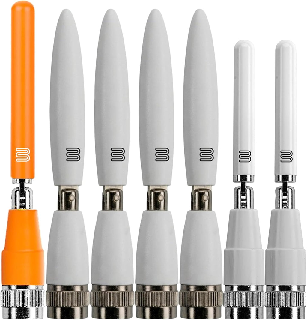 Bolton Dart Antenna Upgrade Kit | 7 Antenna Bundle | 4X 5G/4G LTE Cellular, 2X WiFi, 1x GNSS | Compact, High-Performance Antennas for Cellular Routers (4 Cell 2 WiFi 1 GPS White)
