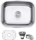 Ruvati 24' Inch RVM4132 Undermount Kitchen Sink - 16 Gauge Stainless Steel Kitchen Sink Single Bowl with Brushed Finish hides scratches, Easy-to-Clean Undermount Sinks