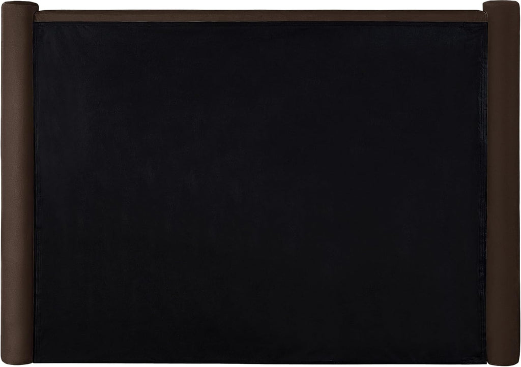 Meridian Furniture B1298Brown-Q Elias Collection Modern | Contemporary Queen Bed with Soft Brown Velvet, Solid Wood Inner Frame, 73.5' W x 88.5' D x 52' H, Brown, Queen