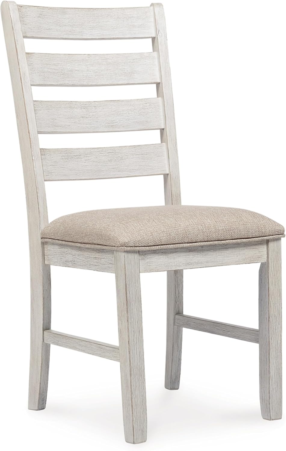 Signature Design by Ashley Skempton Modern Farmhouse Dining Room Chair, 2 Count, Ladderback Design, Wood, 17.75' W x 21.5' D x 38.63' H, White and Light Brown