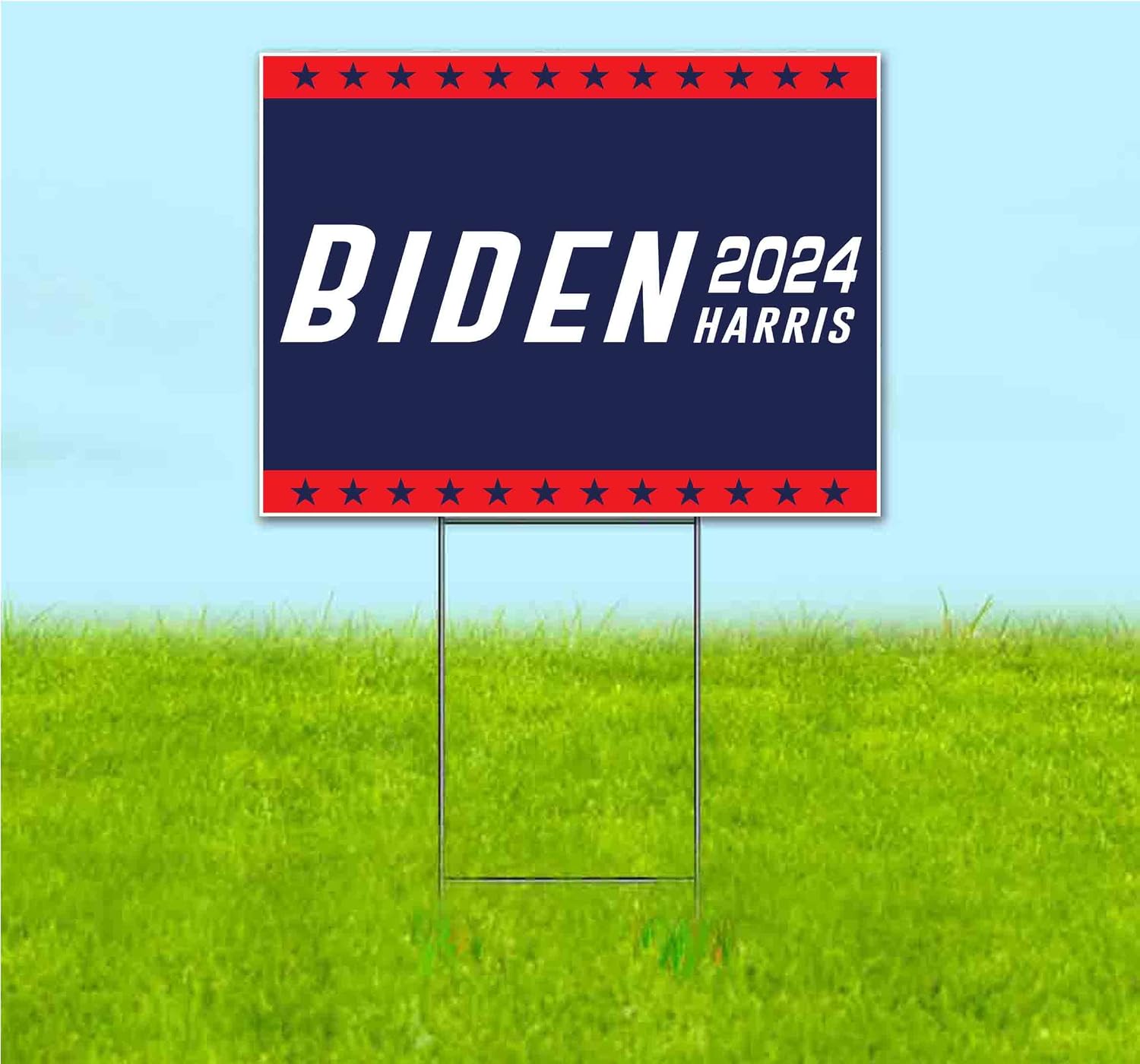 Biden Harris 2024 (18' x 24') Yard Sign, Quantity Discounts, Multi-Packs, Includes Metal Step Stake, Bandit, New, Advertising, USA | Election, Political, Democrat, Vote