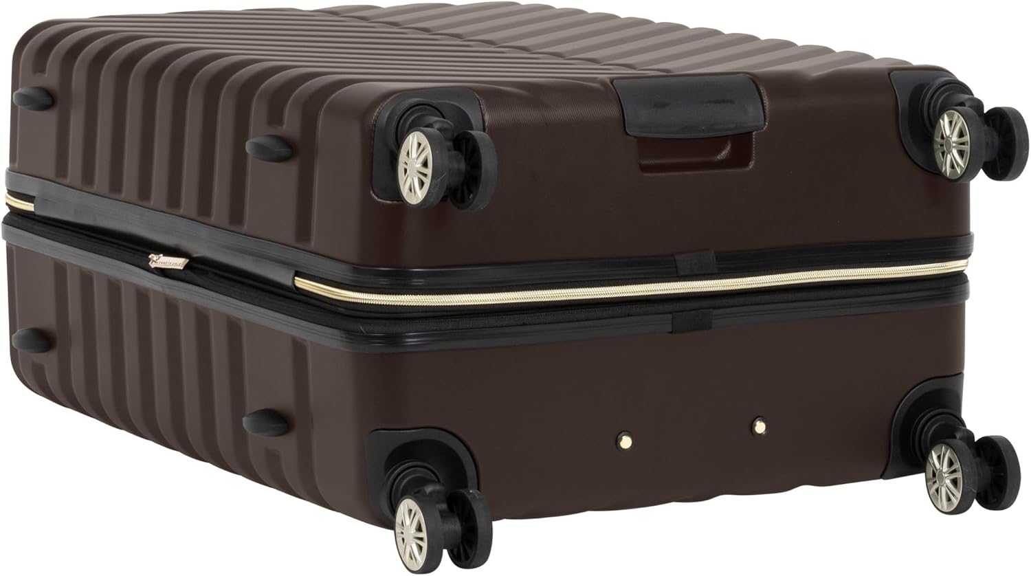 Kenneth Cole REACTION Madison Square Lightweight Hardside Chevron Expandable Spinner Luggage, Chocolate Brown, 24-Inch Checked