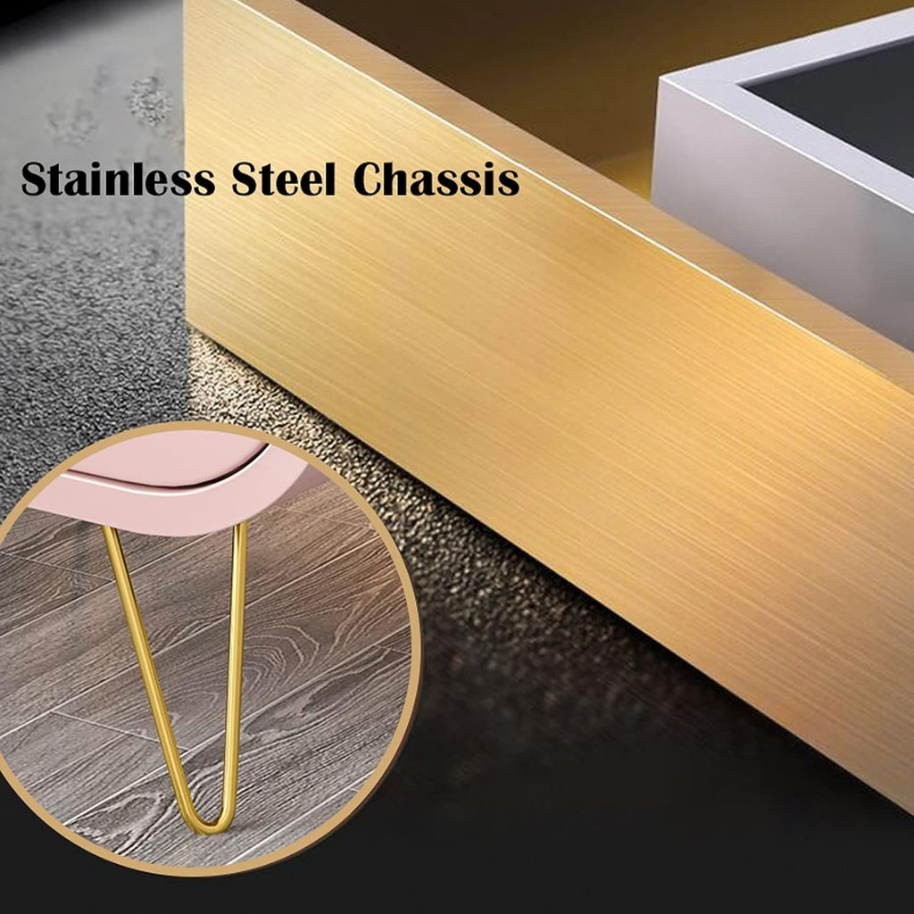 Nightstand Bedside Table Unique Bedside Tables 2 Drawers Wood Nightstand End Table With Stainless Steel Legs Modern Style For Bedroom Storage Furniture 20.8' H Bedroom Furniture Present Full of stars