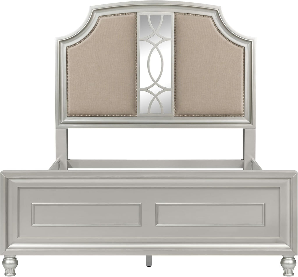 New Classic Furniture Reflections Wood Queen Bed, Silver