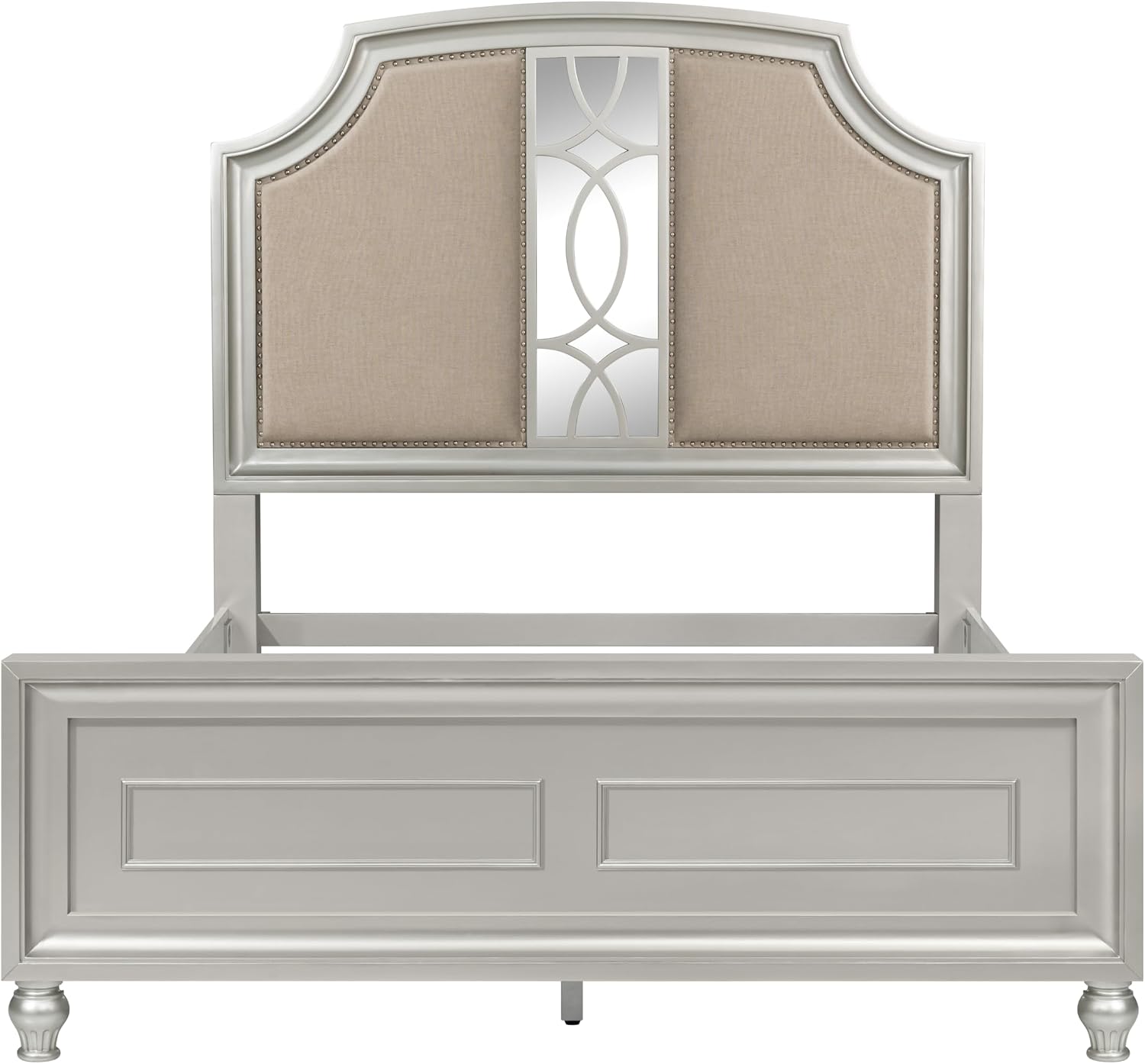 New Classic Furniture Reflections Wood Queen Bed, Silver