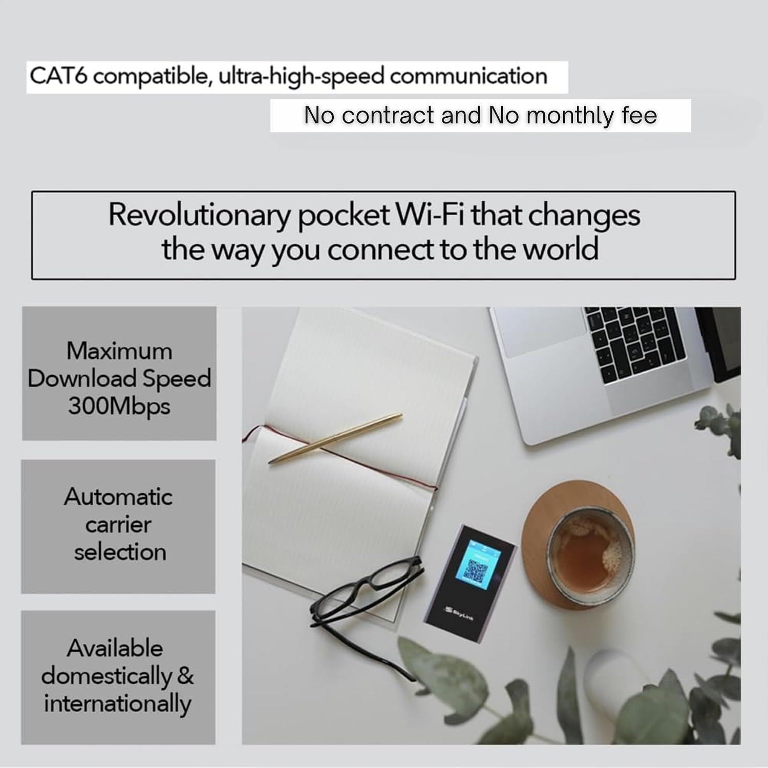 Forward Wireless 4G LTE Mobile Hotspot|Portable WiFi & Travel Router for USA & 140+ Countries, No SIM (AI Powered Global Smart Network)-250GB USA Data for 30 Days, No Contract, Connects to 16 Devices