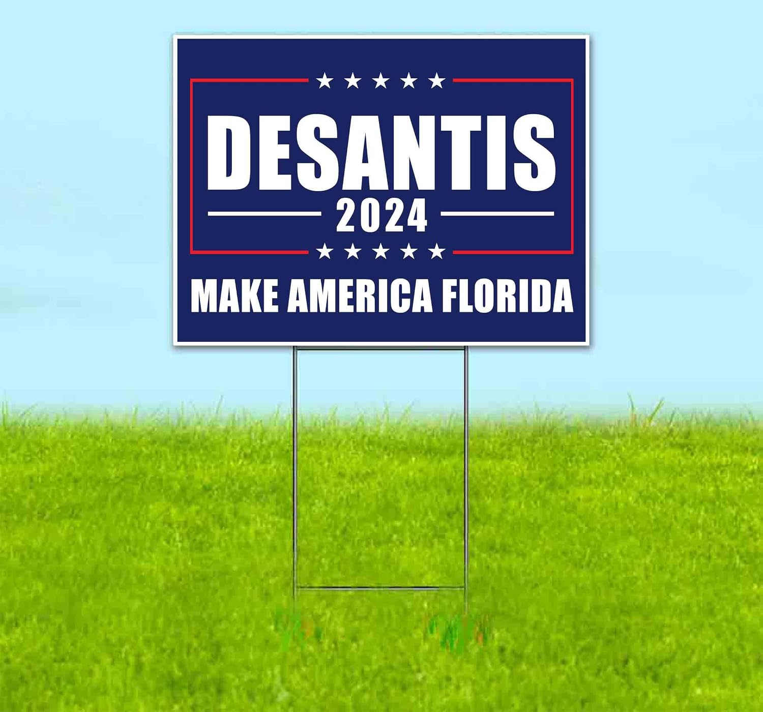 Desantis 2024 Make America Florida (18' x 24') Yard Sign, Quantity Discounts, Multi-Packs, Includes Metal Step Stake, Bandit, New, Advertising, USA | Florida, Election, Political, Republican