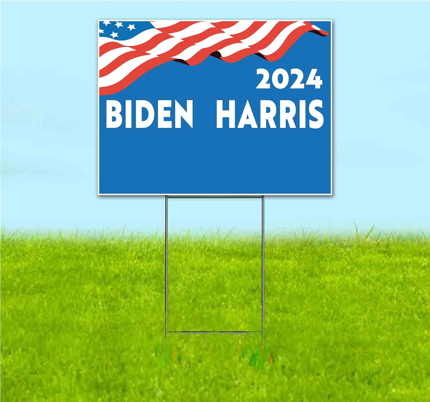 Biden Harris 2024 (18' x 24') Yard Sign, Quantity Discounts, Multi-Packs, Includes Metal Step Stake, Bandit, New, Advertising, USA | Election, Political, Democrat, Vote
