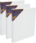 Centurion DLX Acrylic Primed Linen Stretched Canvases - 1.5' Deep Acrylic Primed Linen Canvas for Artists, Acrylics, Painting, Professionals, & More! - [3 Pack - 22x28]