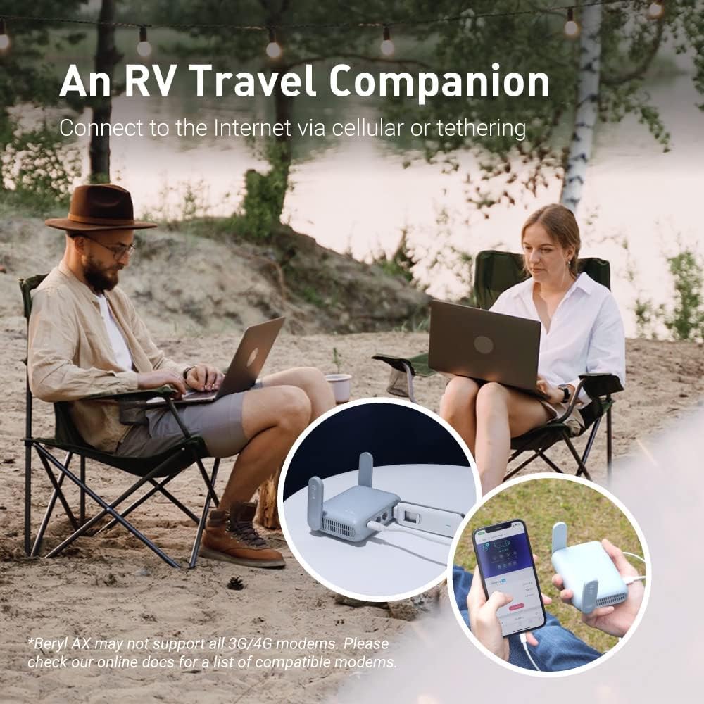 GL.iNet GL-BE3600 (Slate 7) Portable Travel Router & GL.iNet GL-MT3000 (Beryl AX) Pocket-Sized Wi-Fi 6 Wireless Travel Gigabit Router