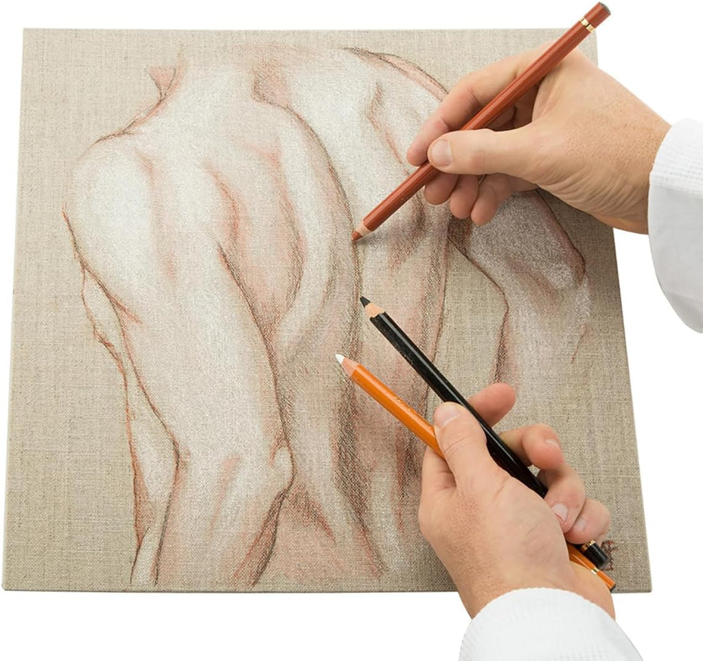 Senso Clear Primed Linen Panels - Medium Sampler Set of 12 Canvas Panels - 3 Each of Sizes 9x12, 11x14, 12x16, and 16x20 for Painting Oils, Acrylics, Pastels and More