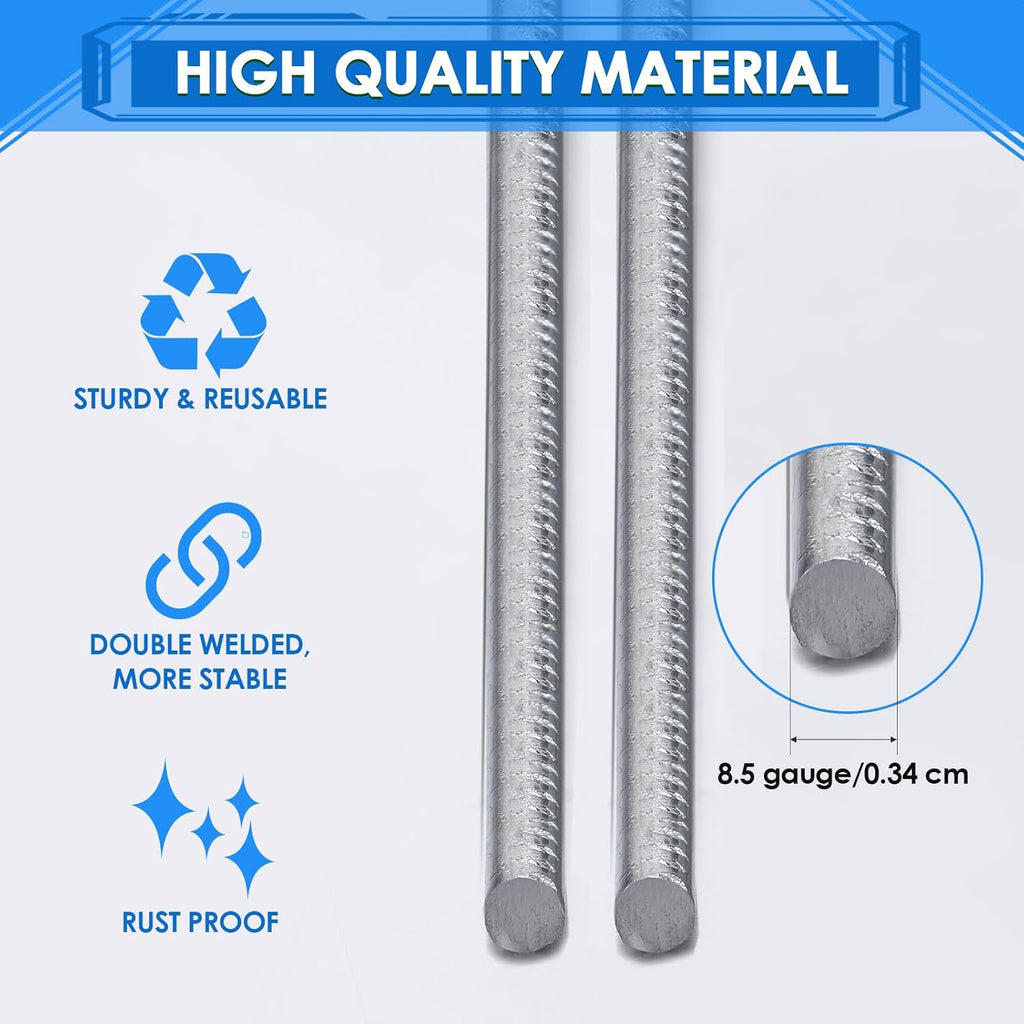 Zonon 200 Pcs H Stakes for Yard Signs 16.5'' x 7'' Heavy Duty Metal H Frame Wire Stakes Weatherproof Metal Holder for 4mm 5mm Corrugated Signs Guidepost Yard Decoration