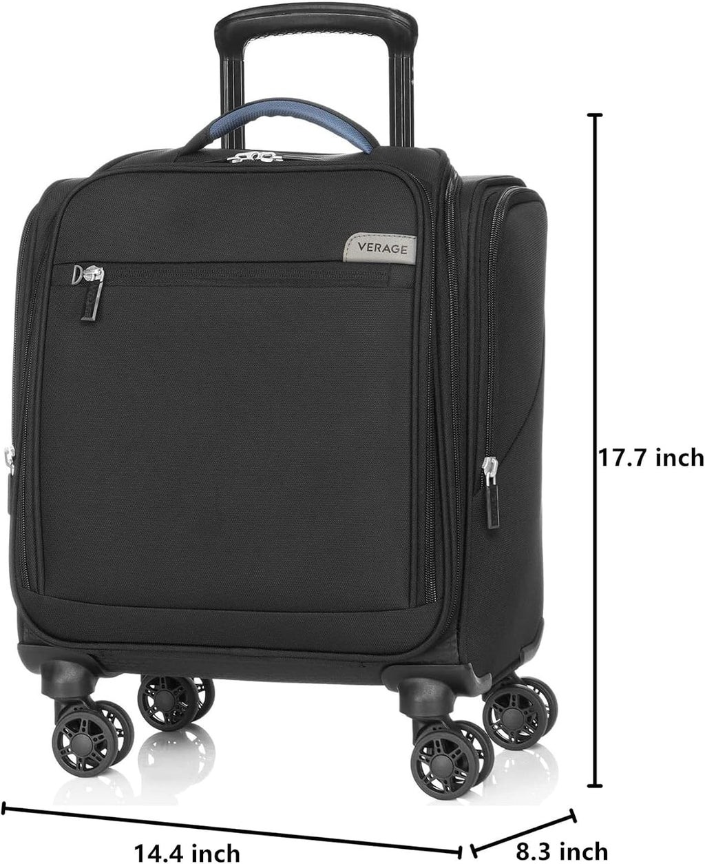 Verage Carry On Underseat Luggage with Wheels & USB Port, 14 Inch Wheeled Spinner Bag Carry-on Luggages for Airlines, Lightweight Suitcase Men Women, Pilots and Crew (14-Inch Compact)