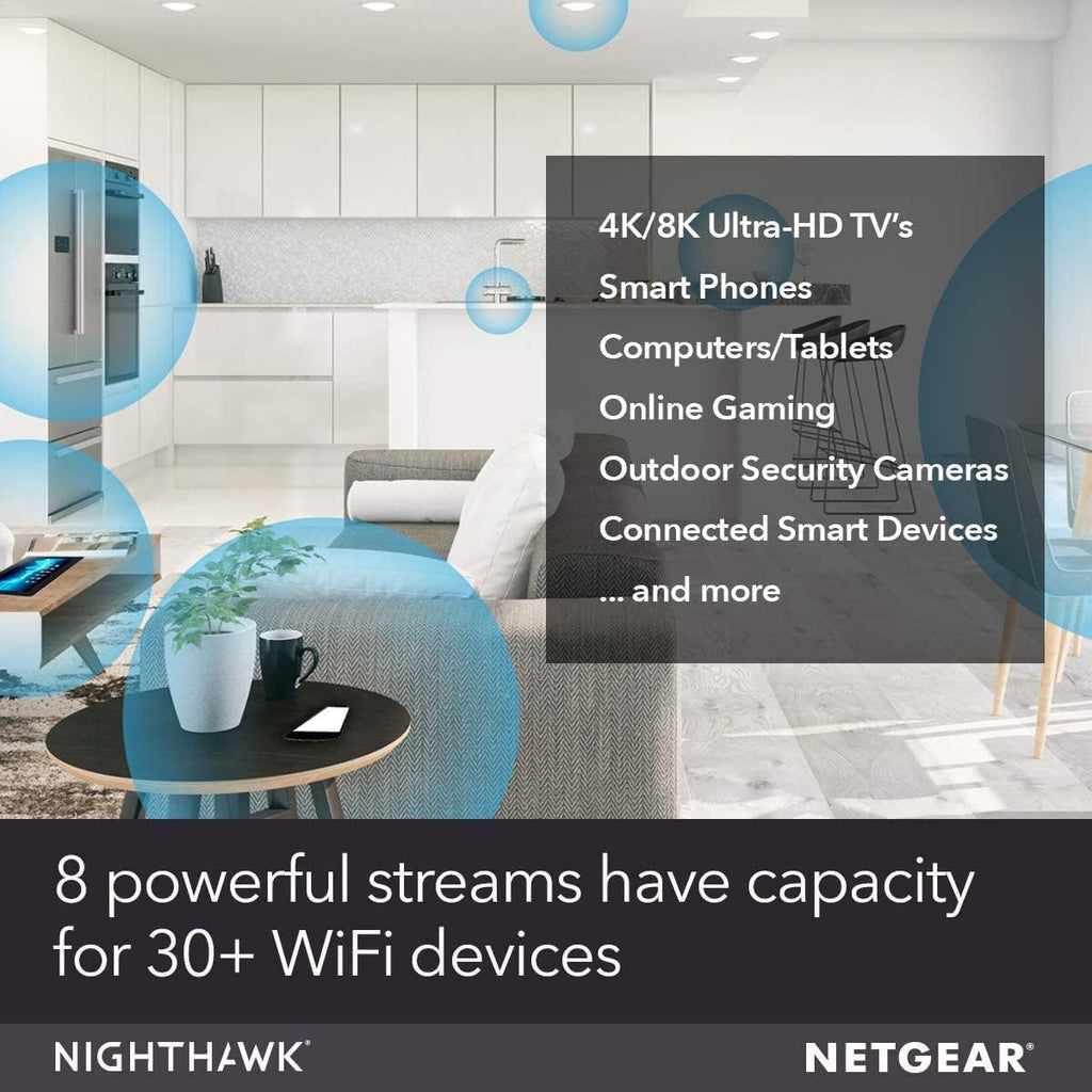 Netgear Nighthawk AX8 Router Wireless Dual-Band (2.4 GHz/5 GHz) Gigabit Ethernet Nero (Renewed)