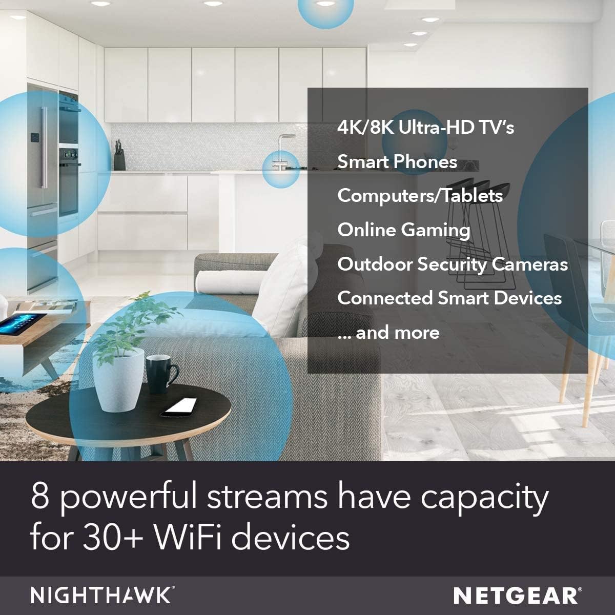 Netgear Nighthawk AX8 Router Wireless Dual-Band (2.4 GHz/5 GHz) Gigabit Ethernet Nero (Renewed)