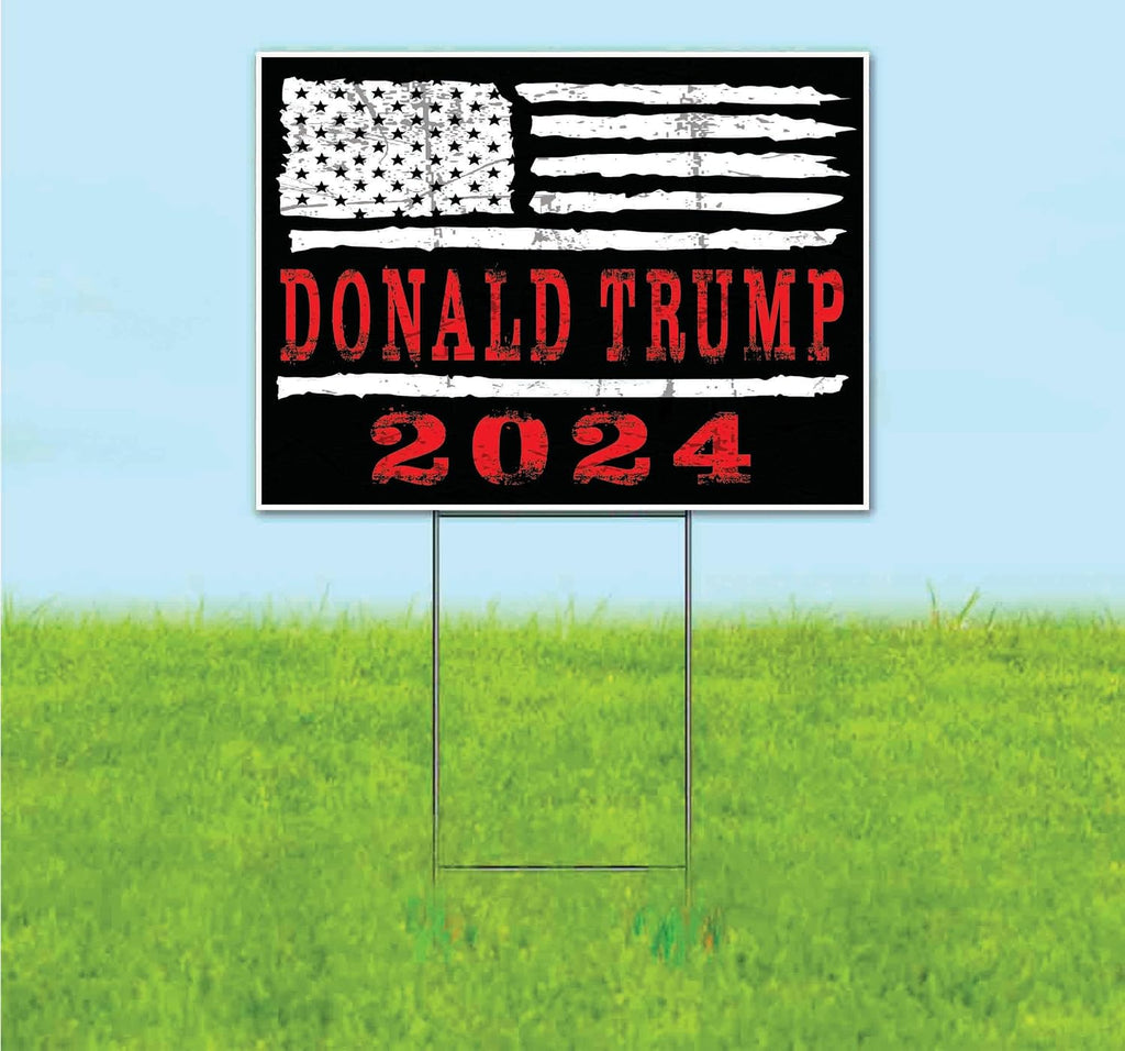 Donald Trump 2024 (18' x 24') Yard Sign, Quantity Discounts, Multi-Packs, Includes Metal Step Stake, Bandit, New, Advertising, USA | Election, Political, Republican, President, Vote