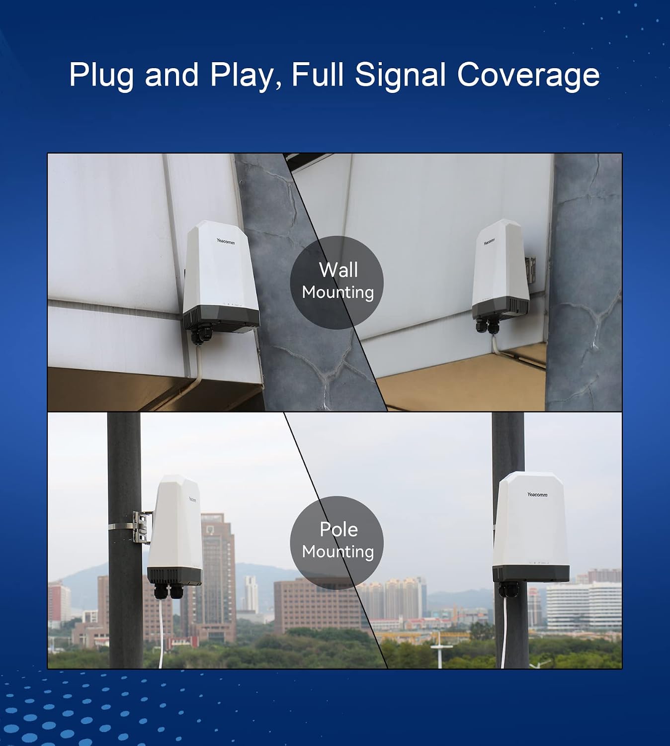 5G Outdoor Router IP67 Waterproof, 5G NR SA/NSA Modem Outdoor CPE with Dual Sim Card Slots Gateway/Bridge/Wireless,Qualcomm SDX62,4 x 4 MIMO,802.3af POE,Band Lock,VPN,Global Version