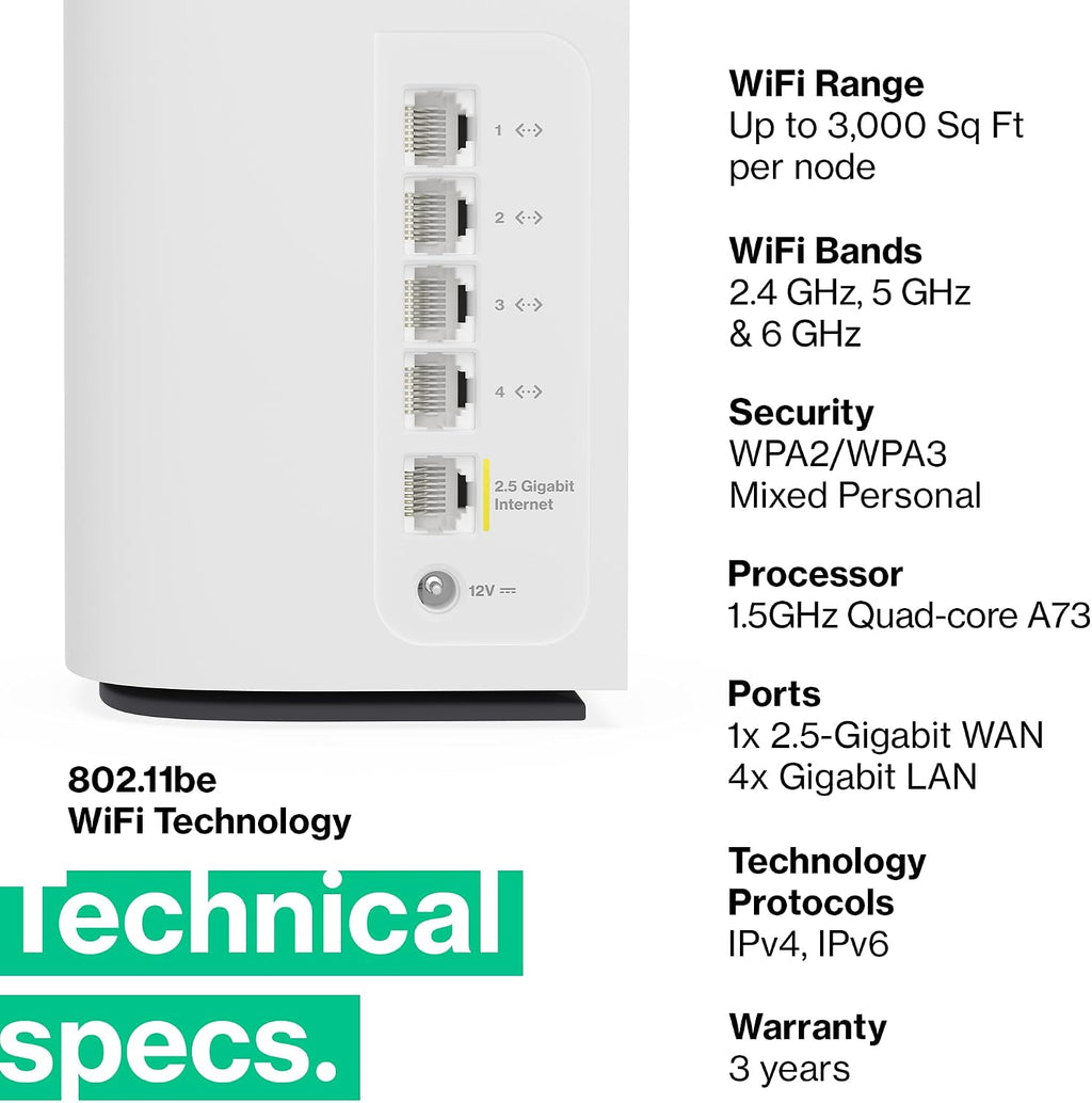 Linksys Velop Pro 7 WiFi Mesh System | Two Cognitive Mesh Tri-Band routers with Over 10 Gbps Speeds | Whole Home Coverage up to 6,000 sq. ft. | Connect 200+ Devices | 2 Pack MBE7002 | 2023 Release