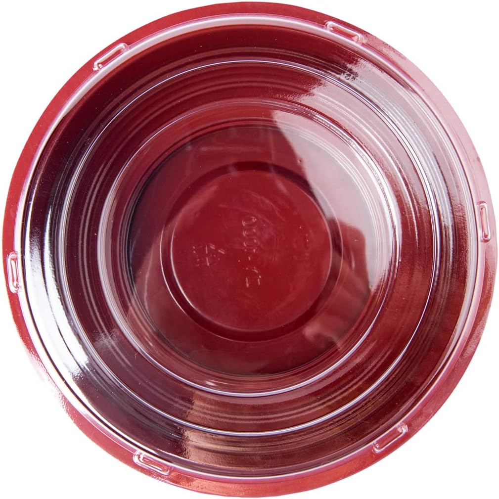 34 Ounce Food Containers, 200 Disposable Salad Bowls - Lids Included, Microwavable, Black And Red Plastic To Go Bowls, Asian Inspired, Perfect For Picnics, Or Take Outs - Restaurantware