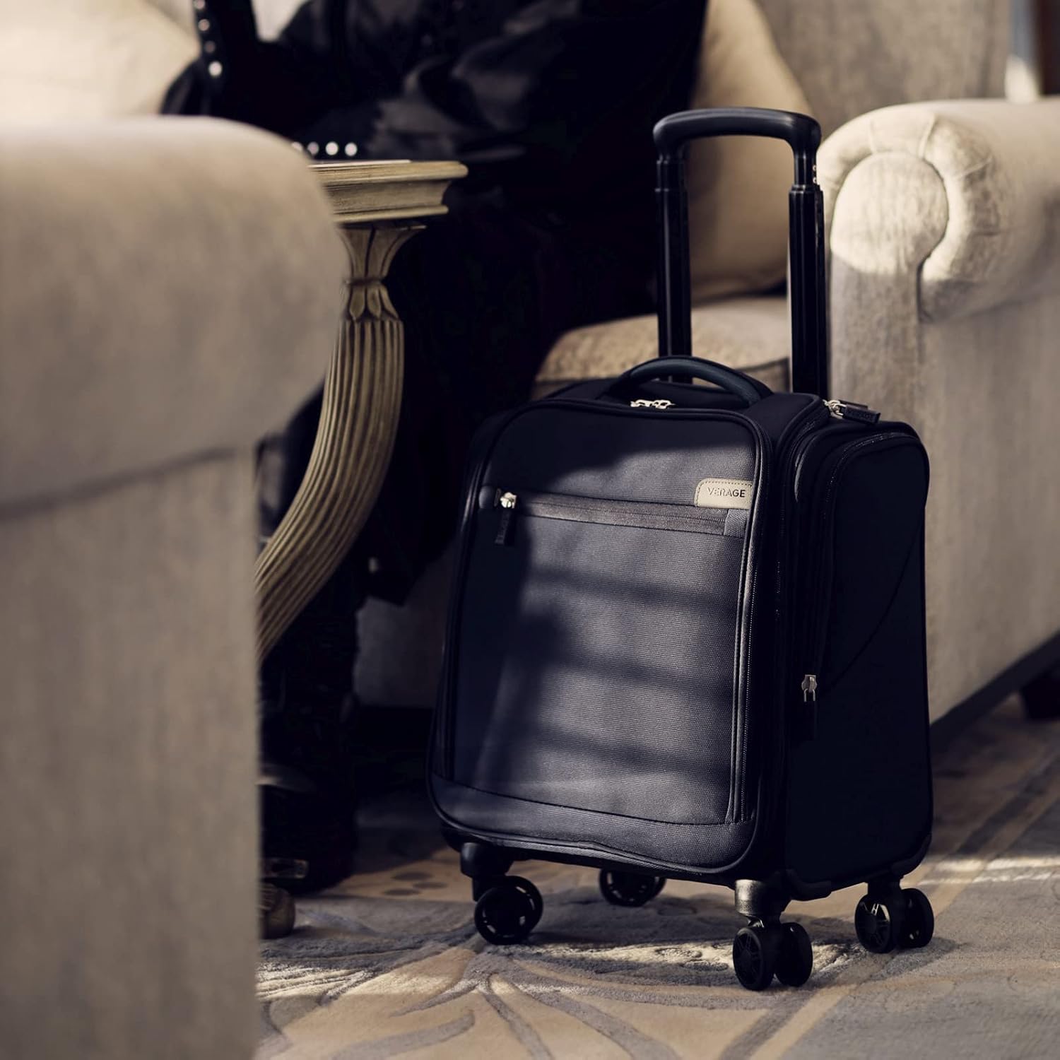 Verage Carry On Underseat Luggage with Wheels & USB Port, 14 Inch Wheeled Spinner Bag Carry-on Luggages for Airlines, Lightweight Suitcase Men Women, Pilots and Crew (14.5-Inch Plus Underseat)