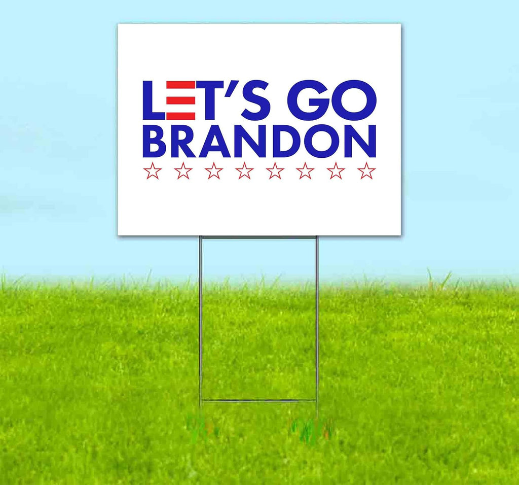 Let's Go Brandon (18' x 24') Yard Sign, Quantity Discounts, Multi-Packs, Includes Metal Step Stake, Bandit, Lawn Sign, Advertising, USA |Trump, Biden, Political, MAGA, Republican, Election