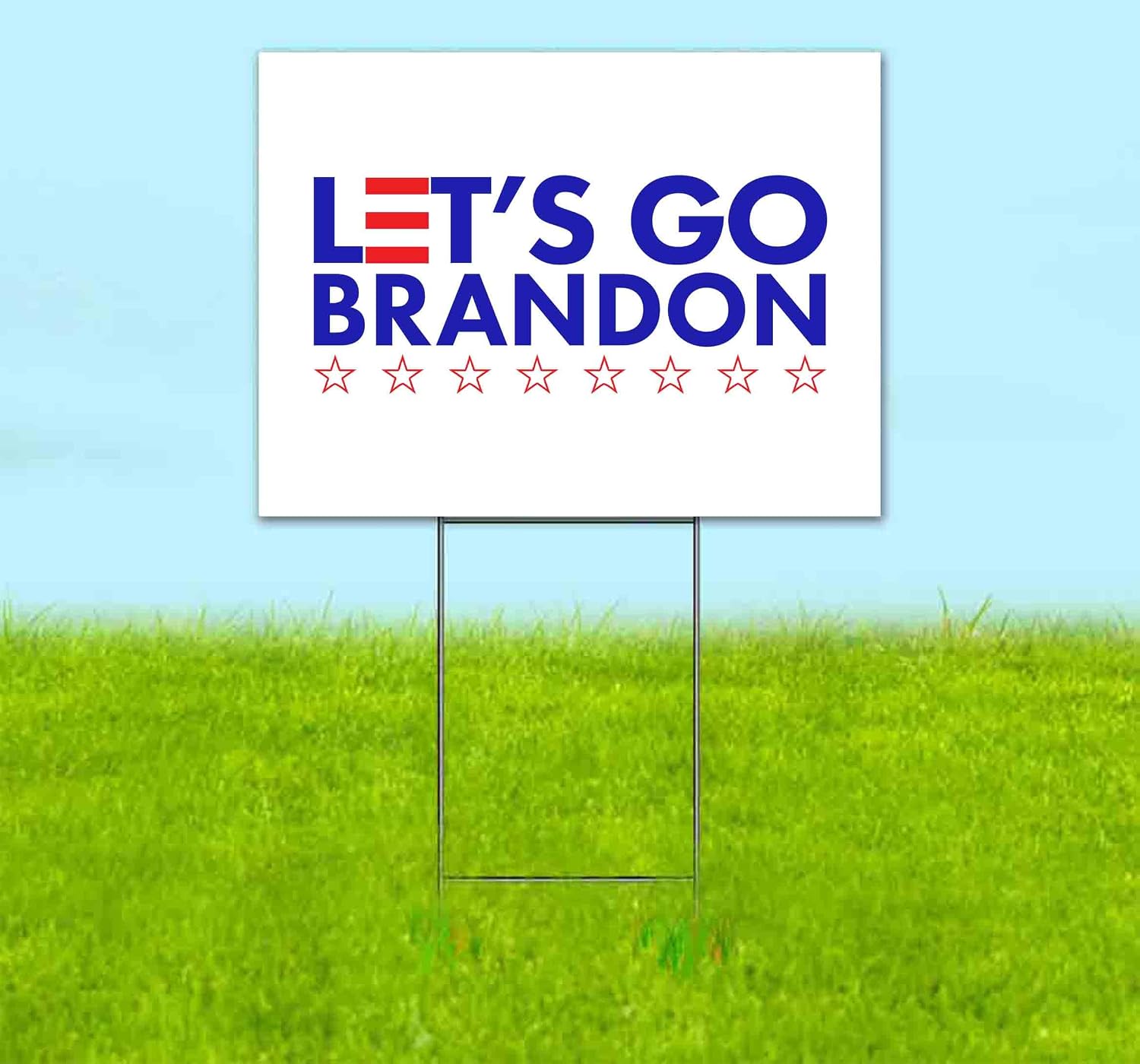 Let's Go Brandon (18' x 24') Yard Sign, Quantity Discounts, Multi-Packs, Includes Metal Step Stake, Bandit, Lawn Sign, Advertising, USA |Trump, Biden, Political, MAGA, Republican, Election