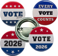 Election button: Vote 2026 variety pack pinback buttons -small, 1.25 inch - bulk pack of 120 pins