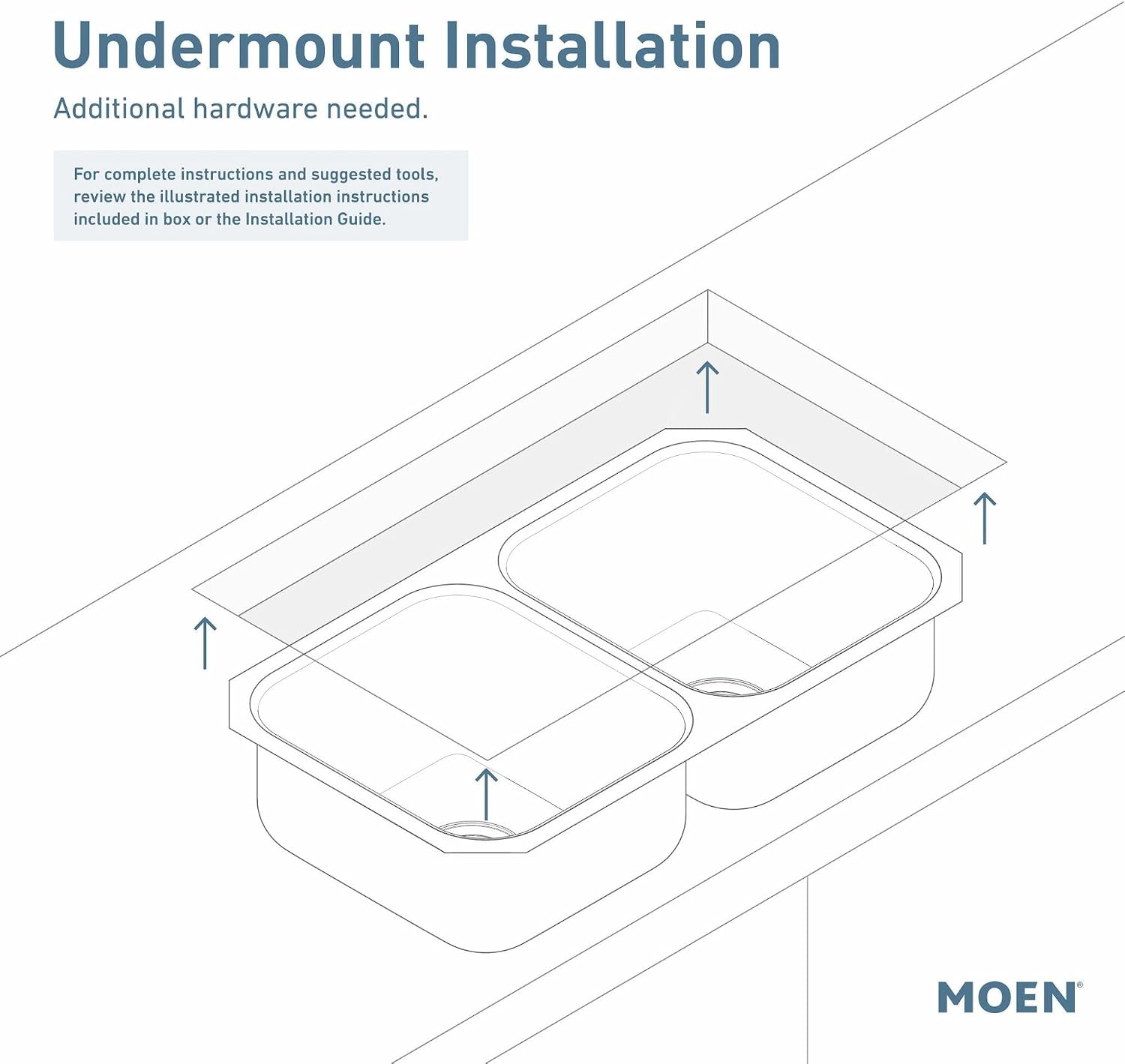 Moen G18180 Prep 18-Gauge Steel Undermount Single Bowl Kitchen Sink, 31-Inch x 18-Inch, Stainless Steel