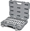 Ingersoll Rand 68 Piece 3/8-Inch Drive Metric/SAE Mechanics Tool Set, 72 Tooth Seal Headed Ratchet Handle, Chrome-Vanadium Steel Shallow/Deep Sockets, Universal Joint Socket - 752018