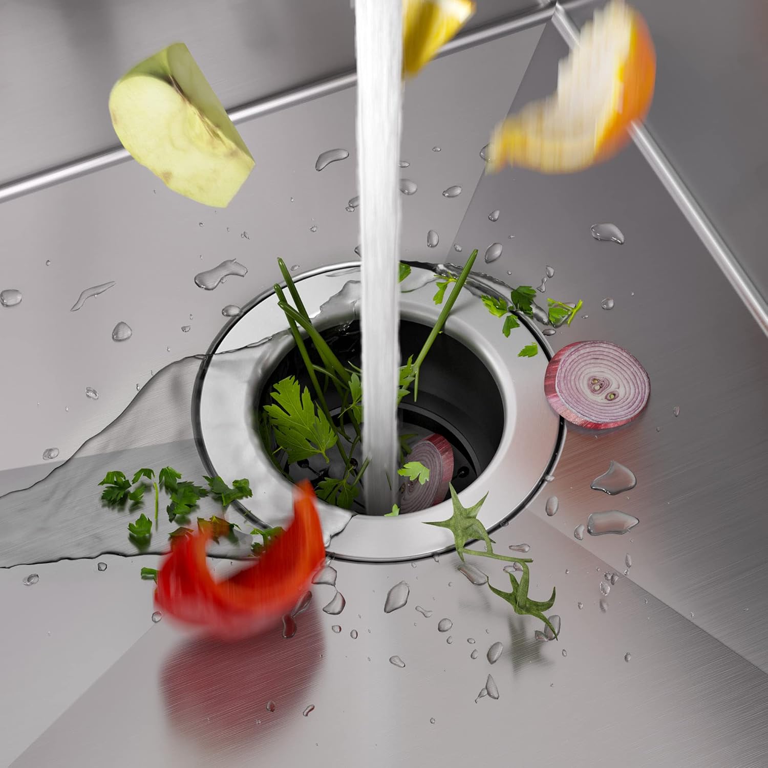KRAUS Bellucci Workstation 32 in. Undermount Granite Composite Single Bowl Kitchen Sink in White with Accessories with WasteGuard™ Continuous Feed Garbage Disposal, KGUW1-33WH-100-75MB